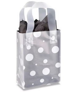 CLEAR BAG WITH WHITE DOTS