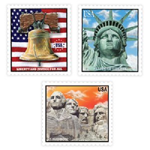 PATRIOTIC STAMP CUTOUTS