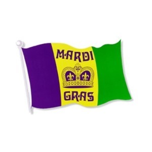 MARDI GRAS FLAG CUTOUT