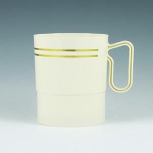 8 OZ COFFEE MUG IVORY GOLD