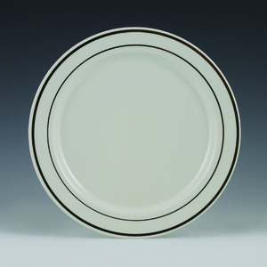 6" IVORY PLATE GOLD TRIM