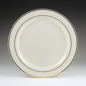 9" IVORY PLATE GOLD TRIM