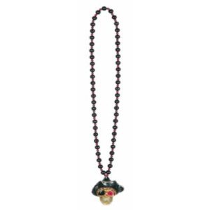 BEADS W/FLASHING SKULL MEDAL