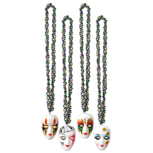 BRAIDED BEADS W/MIME MEDALLION